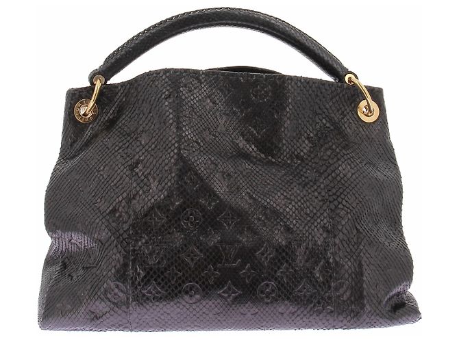 Louis Vuitton Bolsa Artsy em python preto