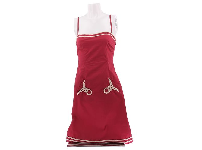 Moschino Rotes Baumwollkleid Größe 36