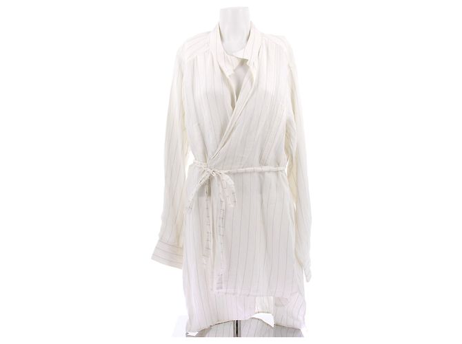 Loewe Wickelkleid aus Baumwolle weiß Größe 36