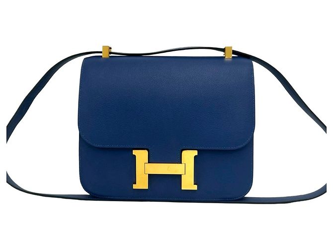 Hermès Borsa a tracolla Hermes Constance 23 Evercolor Leather Blu