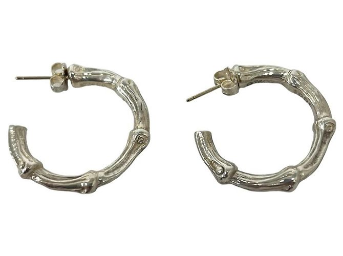 Tiffany & Co Tiffany Vintage Bamboo Creolen-Ohrringe Silber