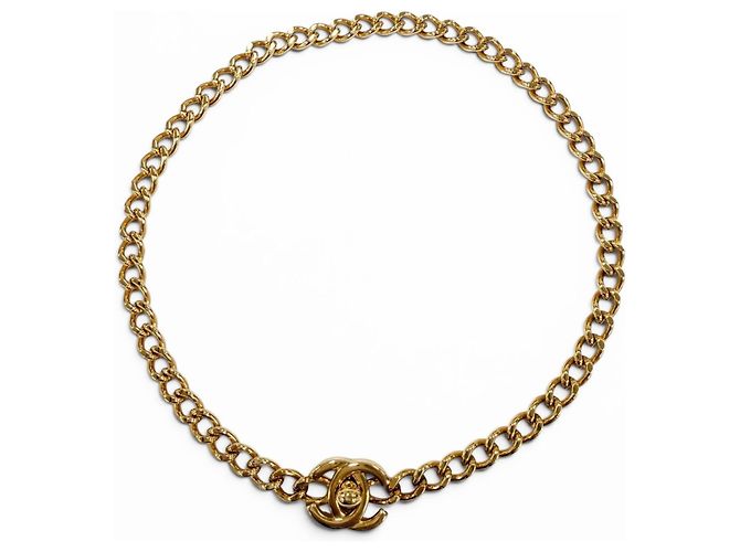 Collana Chanel Vintage 96A Coco Mark Turnlock D'oro