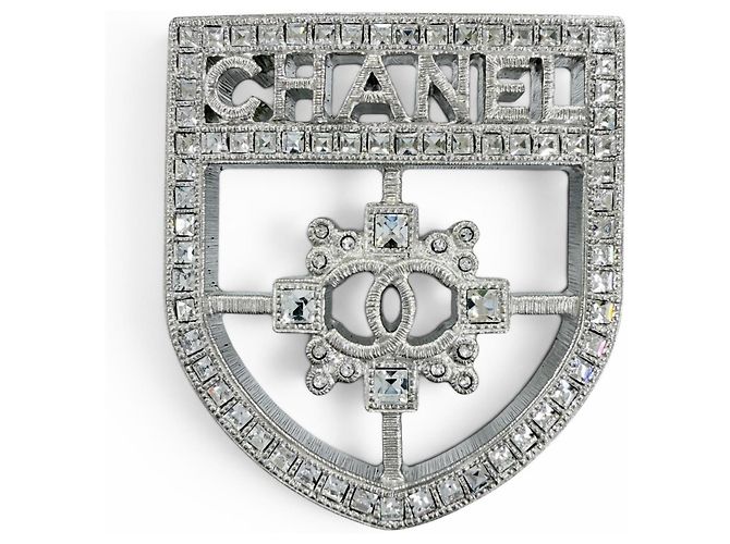 Chanel B15B Strassbrosche Silber