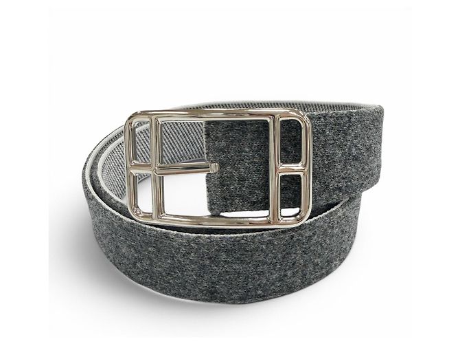 Hermès HERMES Cape Cod 32mm Woolly Silver Hardware Pin Buckle Belt Brown
