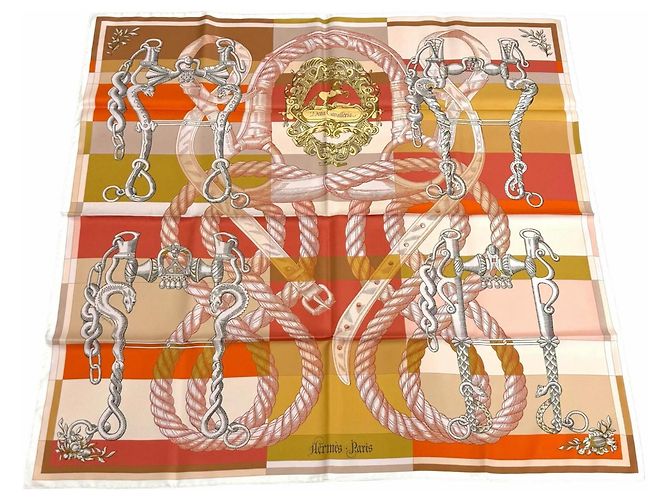 Hermès HERMES Carré 90 Gavroche della Cavalleria Sciarpa in seta Multicolore