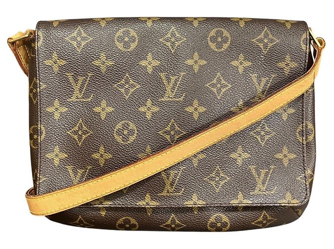 Borsa a tracolla corta Musette Tango Louis Vuitton Marrone
