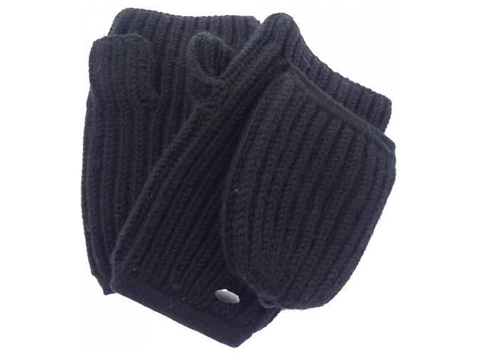 Hermès Wool Mittens Black