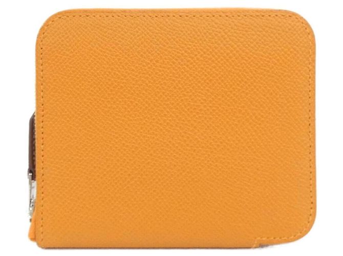Silk In Hermès Hermes MORS & CO Cartera compacta de seda Naranja