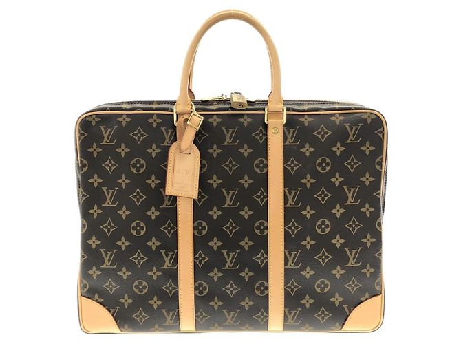 Sac à main Louis Vuitton Monogram Porte Documents Voyage Marron