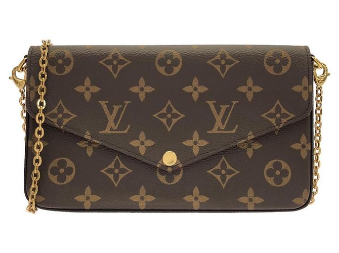 Borsa a tracolla Louis Vuitton Monogram Pochette Felicie Marrone