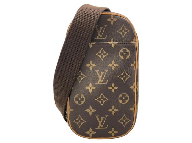 Borsa a tracolla Louis Vuitton Monogram Pochette Gange M51870 Marrone
