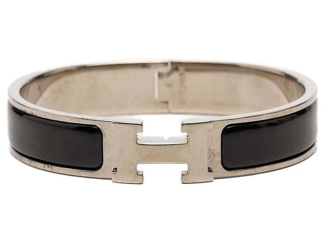 Bracciale Hermès Black Narrow Enamel Clic H PM