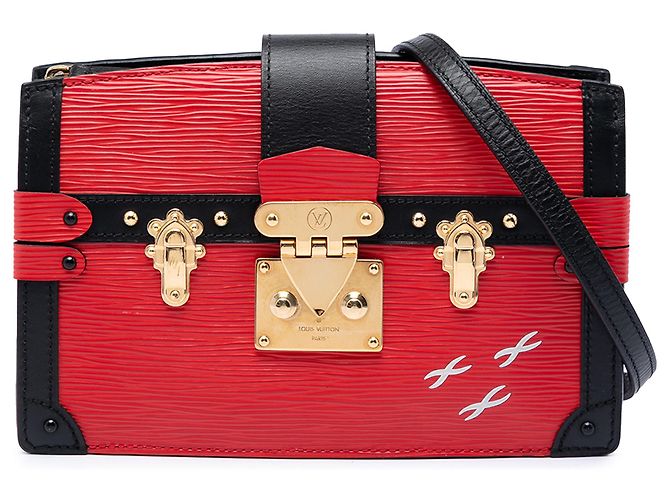 Pochette Louis Vuitton en cuir Epi rouge