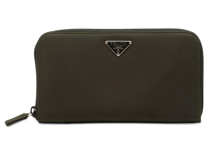 Cartera Zip Around Prada Green Tessuto Verde Verde oscuro