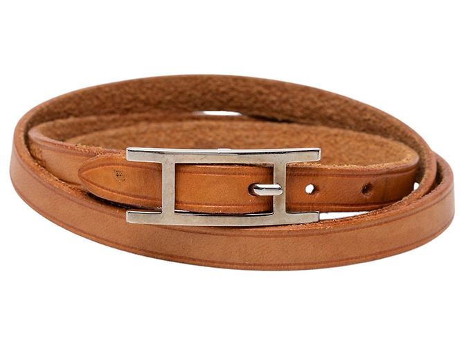 Bracciale Triple Tour Hermès Hapi 3 MM in pelle Swift marrone
