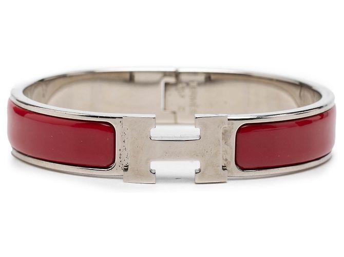 Bracciale Hermès Red Narrow Enamel Clic H PM Rosso 