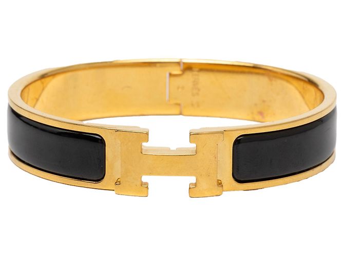 Bracciale Hermès Black Narrow Enamel Clic H PM Nero