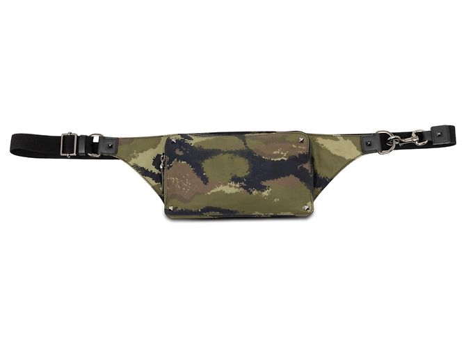 Borsa a tracolla Valentino Green Nylon Rockstud Camouflage Verde