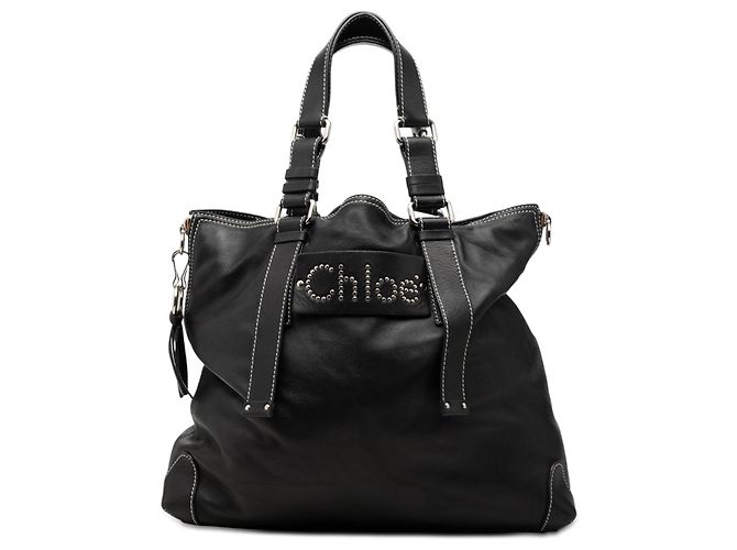 Borsa Patsy in agnello nero con borchie di Chloé Pelle