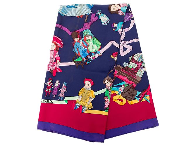 Sciarpa in seta Hermès Blue Hello Dolly 90 