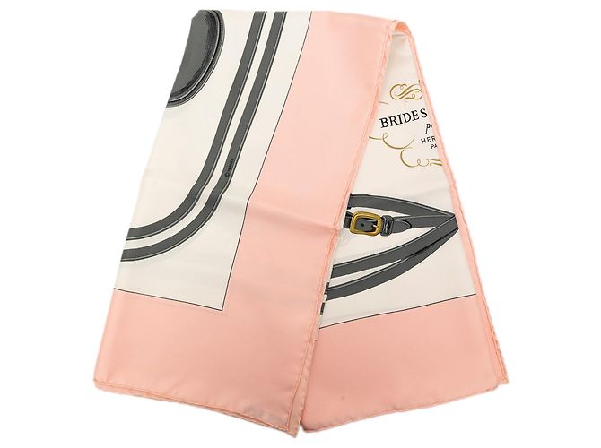 Lenço de seda Hermès Pink Brides de Gala 90 Rosa