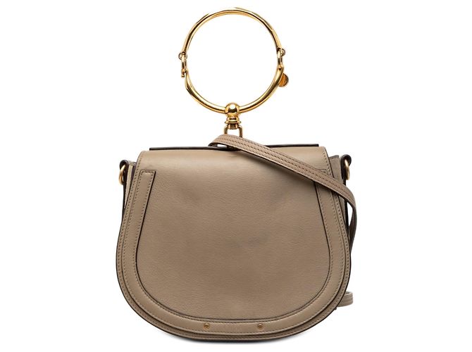 Borsa a tracolla Chloé Nile in pelle marrone media Taupe