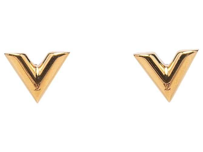 Boucles d'oreilles Essential V Louis Vuitton plaquées or doré