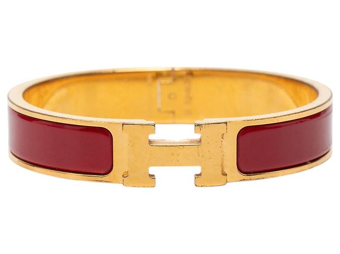 Bracciale Hermès Red Narrow Enamel Clic H PM 
