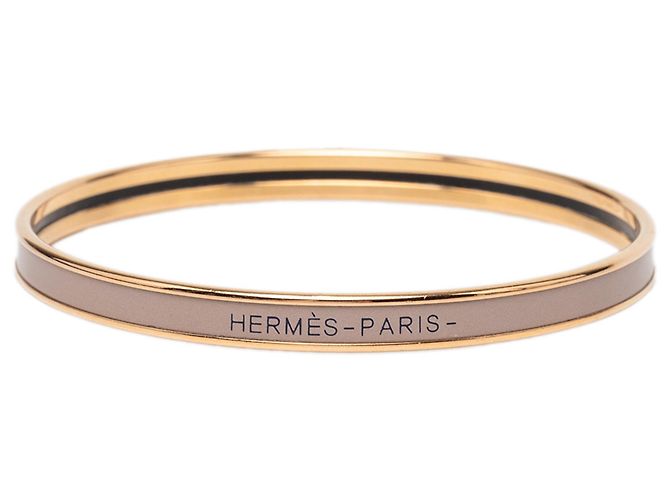 Bracciale in smalto marrone extra stretto Hermès 62 Taupe