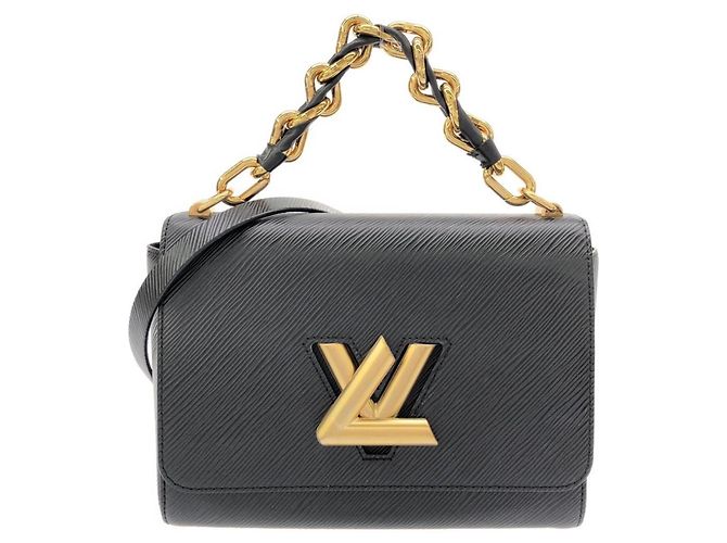 Bolsa de Ombro Louis Vuitton Epi Twist MM Preto
