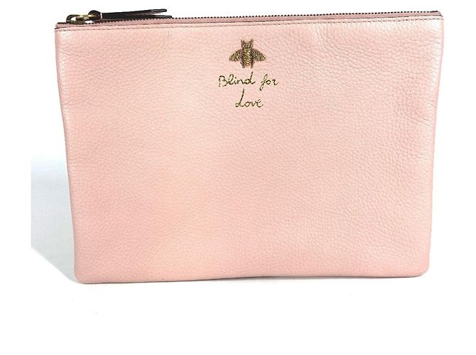Clutch in pelle rosa Gucci