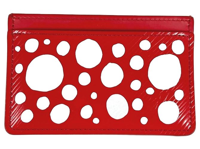 Louis Vuitton Epi Leather Card Case White Red