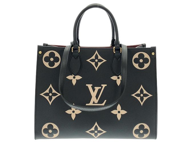Borsa Louis Vuitton Bicolor Monogram Empreinte OnTheGo MM Nero Beige