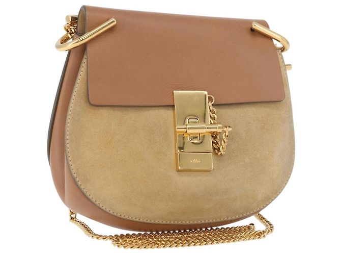 Chloé Chloe Drew Shoulder Leather Mini Beige