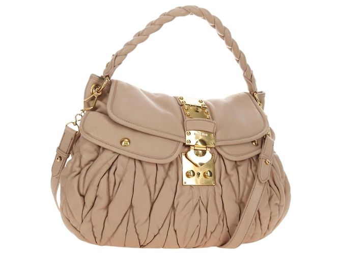 Borsa Miu Miu Madras Convertible Lock in pelle Medium