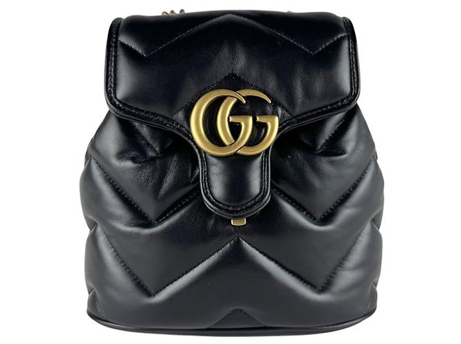 Gucci GG Marmont Leather Backpack Black