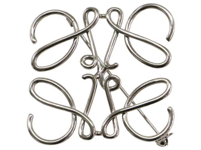 Broche Anagramme Loewe Argentée