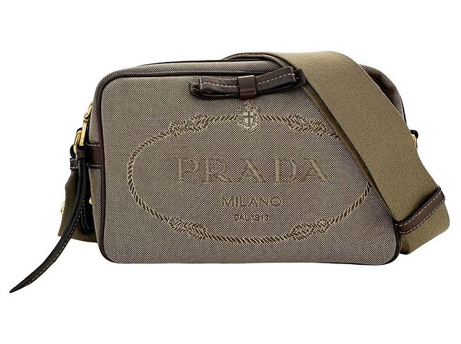 Jacquard Prada Handtasche Beige/Braun 