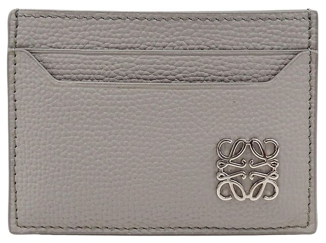Loewe Gray Leather Card Case Brown