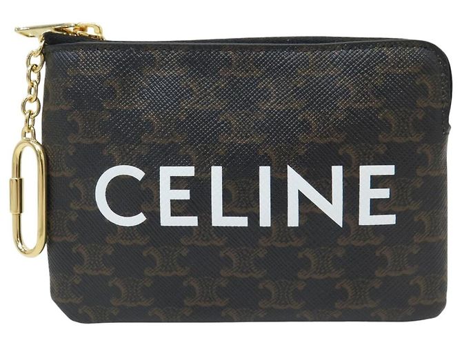Céline NUEVO MONEDERO CELINE TRIOMPHE CANVAS 10C662CA2 NEGRO MARRÓN