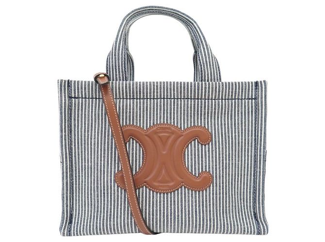 Cabas Céline NUOVA BORSA CELINE THAIS SMALL TOTE BAG 199162FU5 CANVAS Blu navy