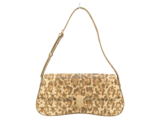 Céline NEUF SAC A MAIN CELINE LOLA MEDIUM EN TOILE TRIOMPHE LEOPARD 115532FP3 BAG Camel