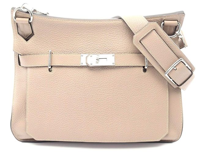 Hermès Bolsa de Ombro Hermes Jypsiere 34 Cinza Marrom Bege