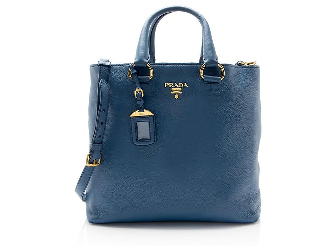 Tote Prada Vitello Phenix N/S Blu