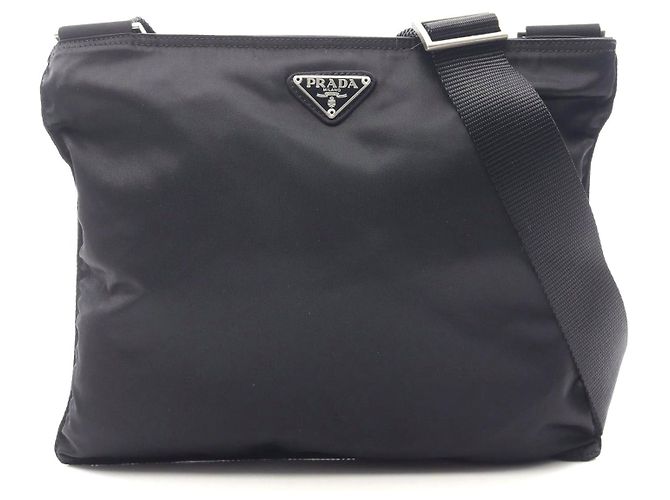 Bolsa de ombro em nylon Prada Preto