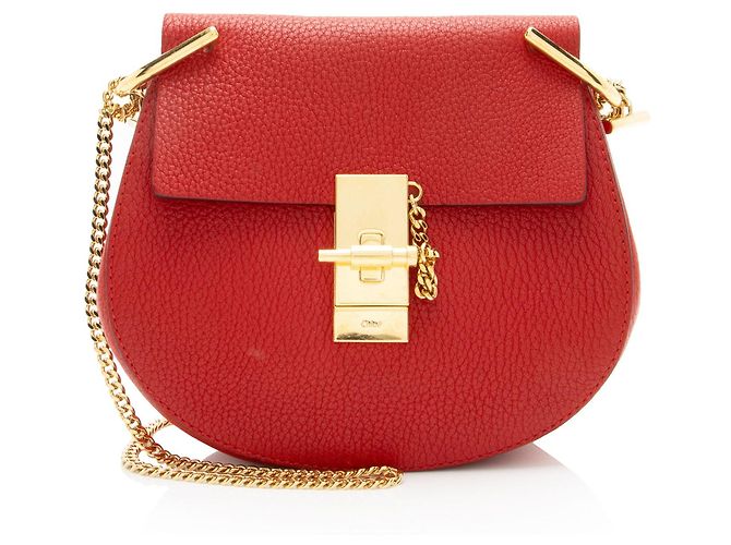 Piccola borsa a tracolla Drew in agnello Chloé Rosso