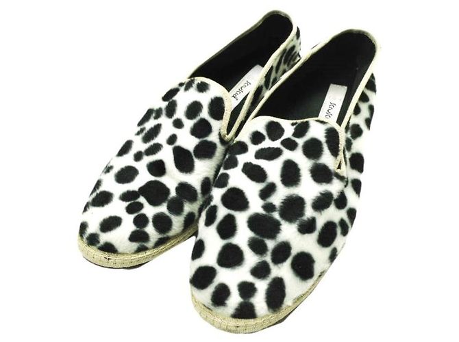 Autre Marque Sciuscia TRAGARA DALMATIAN Samt Schuhe Schwarz Weiß