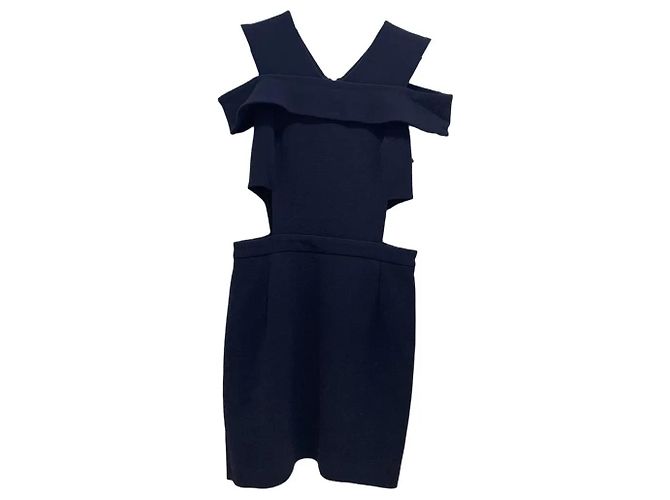 Autre Marque Abito nero in lana con tagli Clotilde Chapter Blu navy