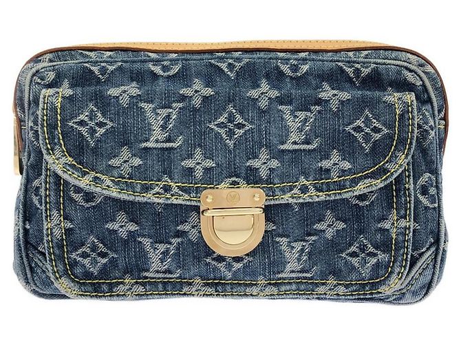 Borsa a tracolla Louis Vuitton Monogram Denim Blu