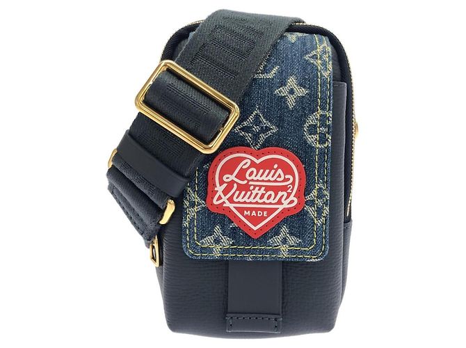 Pochette double pour téléphone Monogram Denim Louis Vuitton Bleu